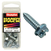 Champion - SELF TAPP SCREWS-HEX-COMBO-6.3 x 16mm-ZINC PLATED | BH116